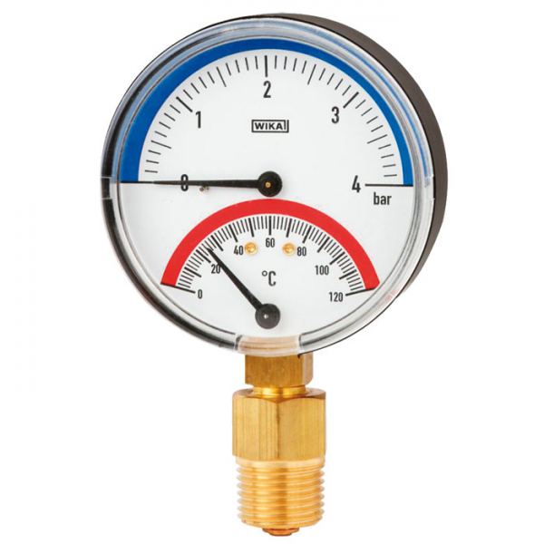 Bimetal thermomanometer For pressure and temperature measurement Models 100.0x and 100.1x