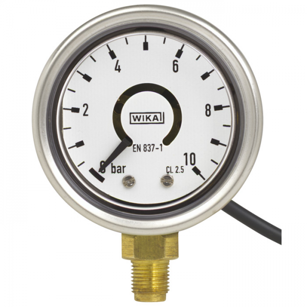 Bourdon tube pressure gauge with output signal Stainless steel case, NS 50 and 63 Model PGT21