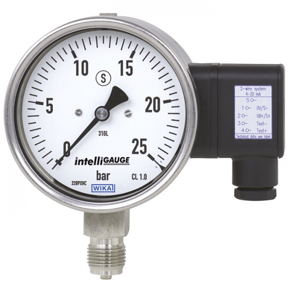 Bourdon Tube Pressure Gauge swith Electrical Output Signal Stainless Steel, Safety Case Version Type PGT23.100