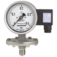 Diaphragm pressure gauge with output signal For the process industry, up to 10-fold overload safety, max. 40 bar Models PGT43.100 and PGT43.160