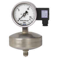 Capsule pressure gauge with output signal For the process industry, high overload safety Models PGT63HP.100 and PGT63HP.160